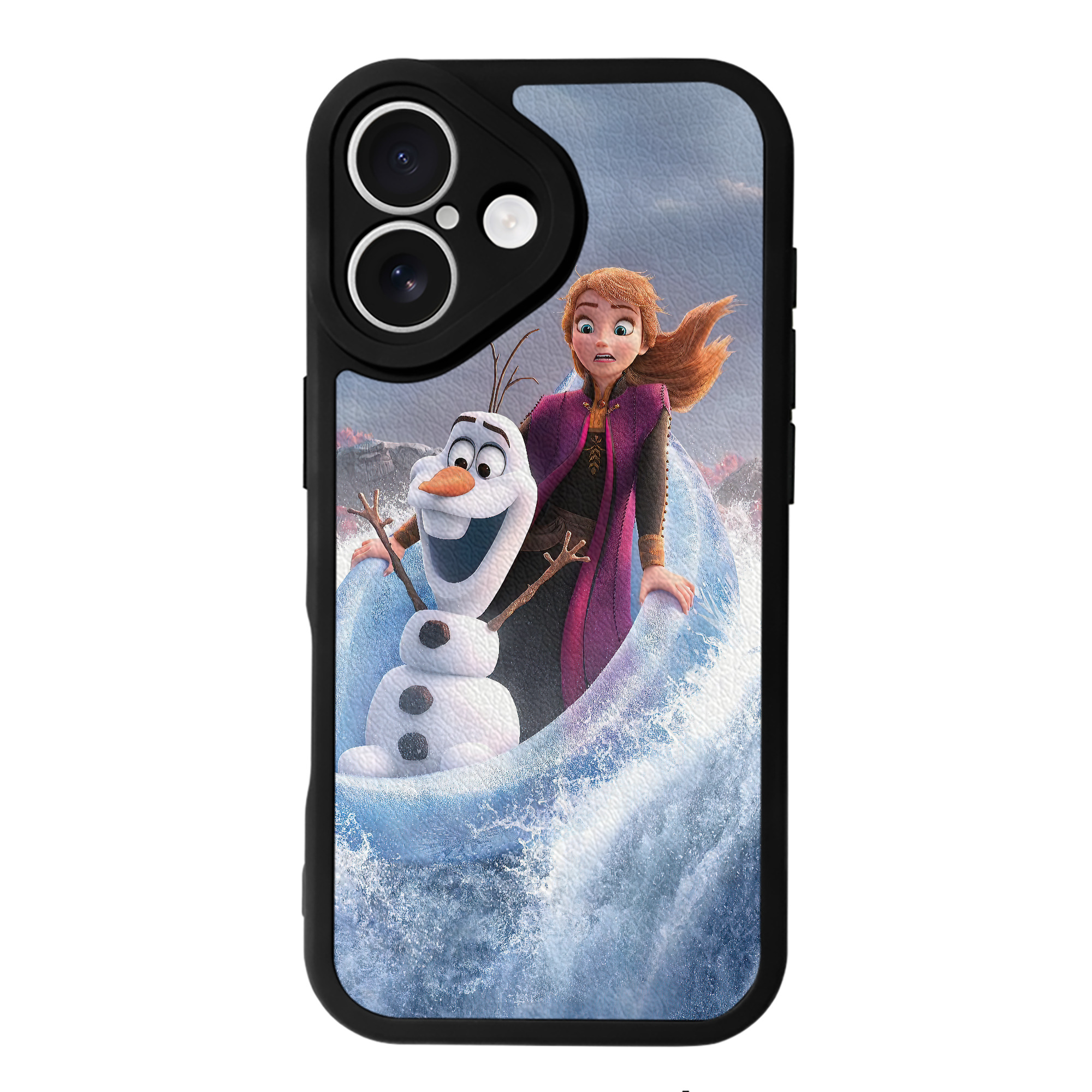 （画像用） アナと雪の女王 アンナ エルサ Frozen Anna Elsa 【iPhone 16シリーズ対応】シリコンスマホケース（レザー調） 材質：シリコン